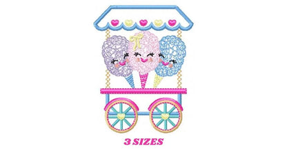 Cotton candy embroidery designs - Candy embroidery design machine embroidery pattern - Cotton candy cart embroidery file - kid embroidery Marcia Embroidery
