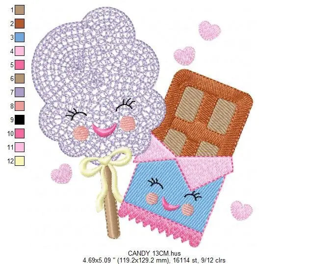 Cotton candy embroidery designs - Candy embroidery design machine embroidery pattern - Cotton candy cart embroidery file - kid embroidery Marcia Embroidery