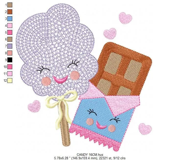 Cotton candy embroidery designs - Candy embroidery design machine embroidery pattern - Cotton candy cart embroidery file - kid embroidery Marcia Embroidery
