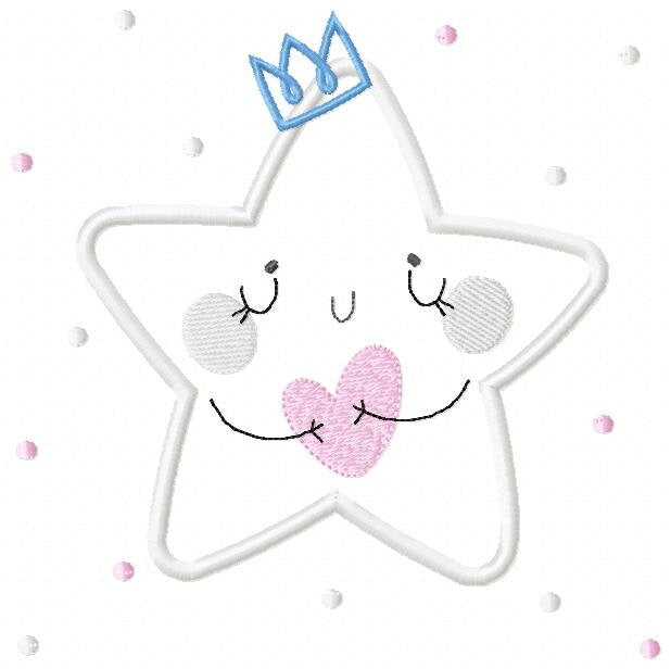 Star embroidery design machine embroidery pattern - Star applique design - Rainbow embroidery file - baby girl embroidery - instant download - Marcia Embroidery