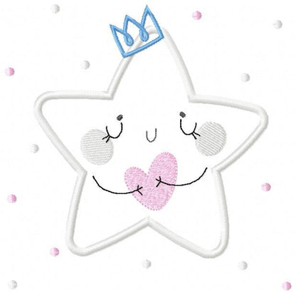 Star embroidery design machine embroidery pattern - Star applique design - Rainbow embroidery file - baby girl embroidery - instant download - Marcia Embroidery