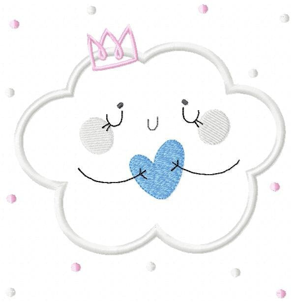 Cloud embroidery design - Sky embroidery design machine embroidery pattern  - cloud applique design - baby girl embroidery file cute cloud Marcia Embroidery