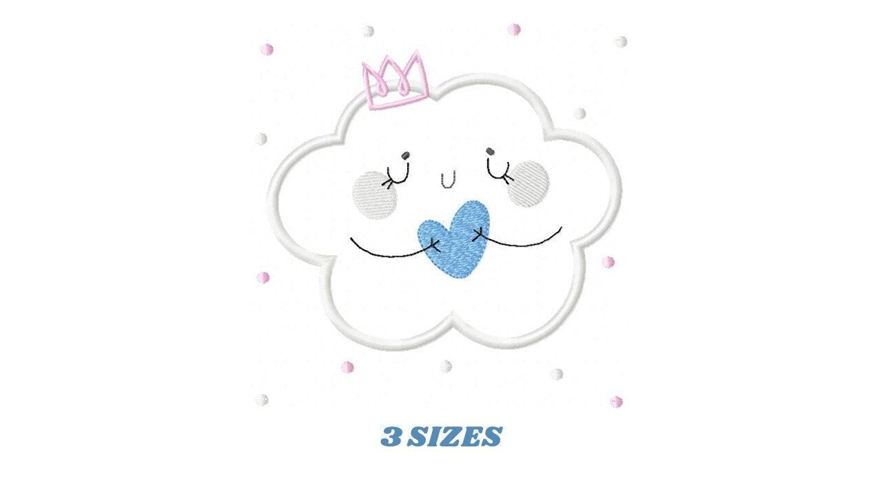 Cloud embroidery design - Sky embroidery design machine embroidery pattern  - cloud applique design - baby girl embroidery file cute cloud Marcia Embroidery