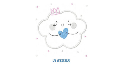 Cloud embroidery design - Sky embroidery design machine embroidery pattern  - cloud applique design - baby girl embroidery file cute cloud Marcia Embroidery