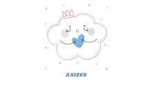 Laden Sie das Bild in den Galerie-Viewer, Cloud embroidery design - Sky embroidery design machine embroidery pattern  - cloud applique design - baby girl embroidery file cute cloud
