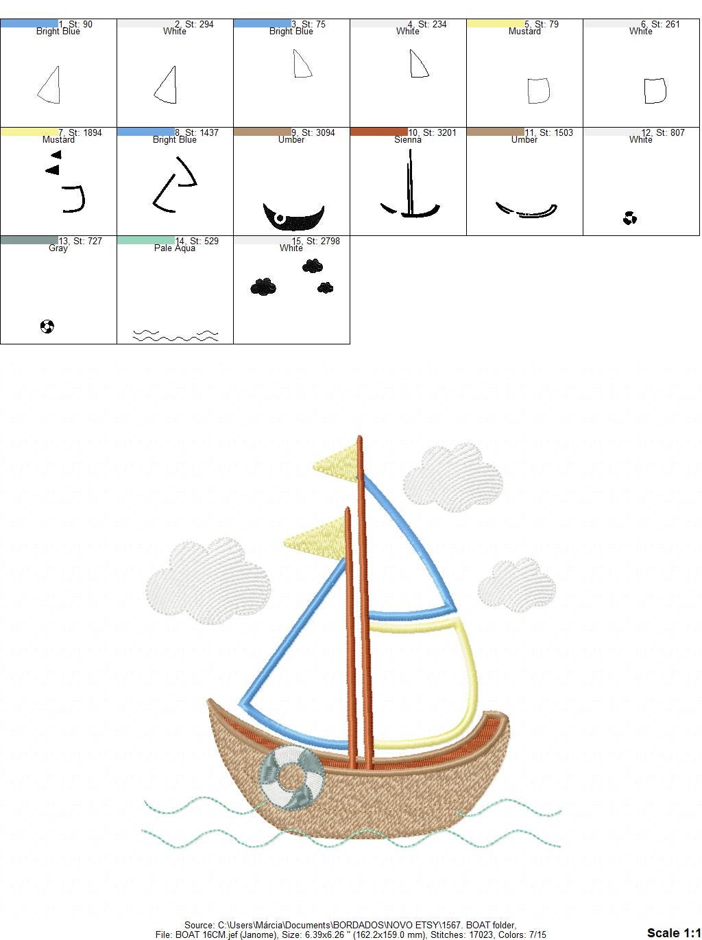 Boat embroidery designs - Sailboat embroidery design machine embroidery pattern - Nautical file instant download - Boat applique design boy