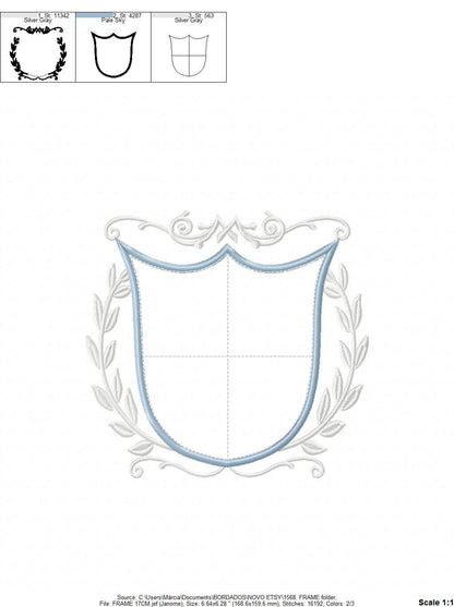 Crown embroidery designs - Laurel embroidery design machine embroidery pattern - Baby embroidery file - frame embroidery Monogram crown hus