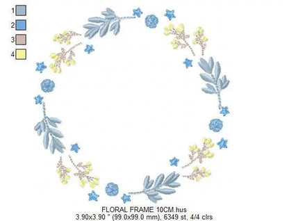 Monogram Frame embroidery designs - Flower embroidery design machine embroidery pattern - Floral embroidery file - baby girl embroidery pes Marcia Embroidery
