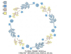 Monogram Frame embroidery designs - Flower embroidery design machine embroidery pattern - Floral embroidery file - baby girl embroidery pes