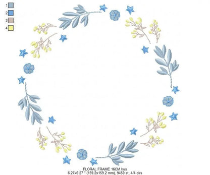 Monogram Frame embroidery designs - Flower embroidery design machine embroidery pattern - Floral embroidery file - baby girl embroidery pes Marcia Embroidery