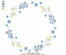 Charger l&#39;image dans la galerie, Monogram Frame embroidery designs - Flower embroidery design machine embroidery pattern - Floral embroidery file - baby girl embroidery pes
