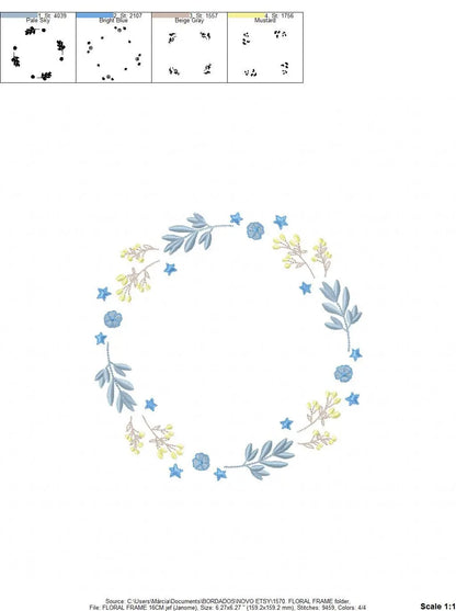 Monogram Frame embroidery designs - Flower embroidery design machine embroidery pattern - Floral embroidery file - baby girl embroidery pes Marcia Embroidery