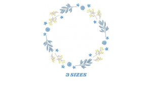 Monogram Frame embroidery designs - Flower embroidery design machine embroidery pattern - Floral embroidery file - baby girl embroidery pes