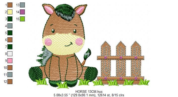 Horse embroidery design - Baby Boy embroidery designs machine embroidery pattern - Horse applique design Farm animals - instant download