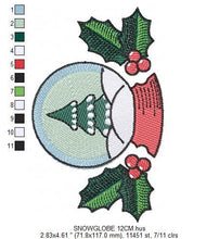 Cargar imagen en el visor de la galería, Xmas Ornament embroidery designs - Snow Globe embroidery design machine embroidery pattern - Christmas embroidery file - instant download
