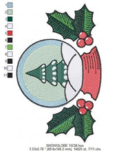 Cargar imagen en el visor de la galería, Xmas Ornament embroidery designs - Snow Globe embroidery design machine embroidery pattern - Christmas embroidery file - instant download
