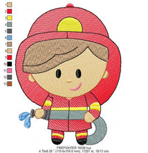 Charger l&#39;image dans la galerie, Firefighter embroidery designs - Fireman embroidery design machine embroidery pattern - instant download - Fire embroidery digital file
