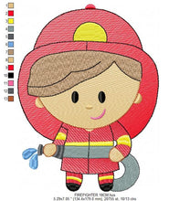 Charger l&#39;image dans la galerie, Firefighter embroidery designs - Fireman embroidery design machine embroidery pattern - instant download - Fire embroidery digital file
