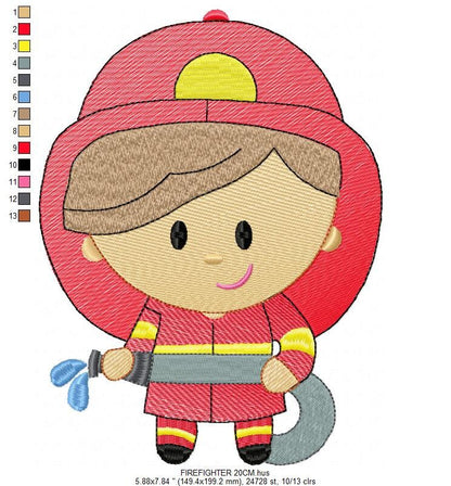 Firefighter embroidery designs - Fireman embroidery design machine embroidery pattern - instant download - Fire embroidery digital file