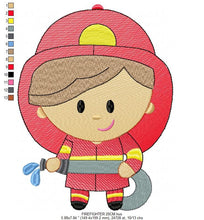 Charger l&#39;image dans la galerie, Firefighter embroidery designs - Fireman embroidery design machine embroidery pattern - instant download - Fire embroidery digital file
