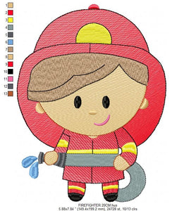 Firefighter embroidery designs - Fireman embroidery design machine embroidery pattern - instant download - Fire embroidery digital file