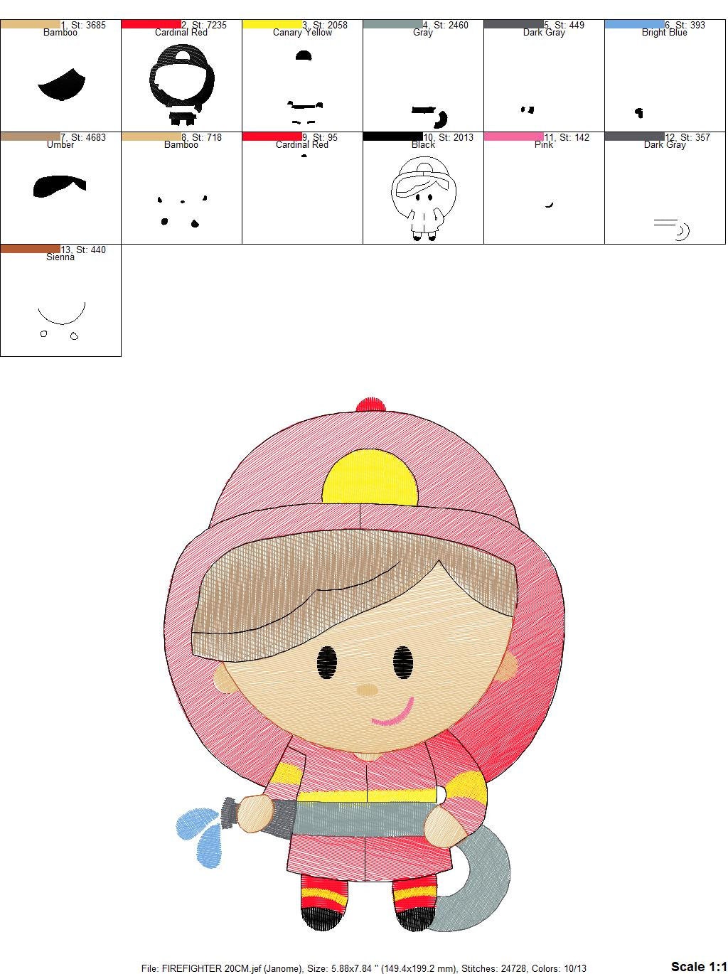 Firefighter embroidery designs - Fireman embroidery design machine embroidery pattern - instant download - Fire embroidery digital file