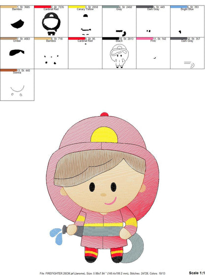 Firefighter embroidery designs - Fireman embroidery design machine embroidery pattern - instant download - Fire embroidery digital file