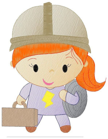 Electrician embroidery designs - Engineer embroidery design machine embroidery pattern - instant download - Profession embroidery file pes