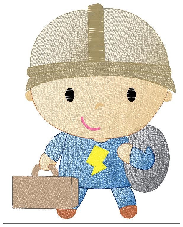 Electrician embroidery designs - Engineer embroidery design machine embroidery pattern - instant download - Work Profession embroidery file