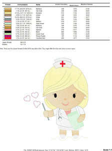 Nurse embroidery designs - Girl Doctor embroidery design machine embroidery pattern - instant download - Hospital embroidery file pes jef