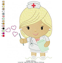 Load image into Gallery viewer, Nurse embroidery designs - Girl Doctor embroidery design machine embroidery pattern - instant download - Hospital embroidery file pes jef
