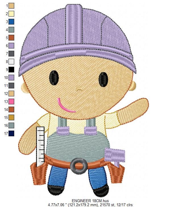 Engineer embroidery designs - Woodworker embroidery design machine embroidery pattern - instant download