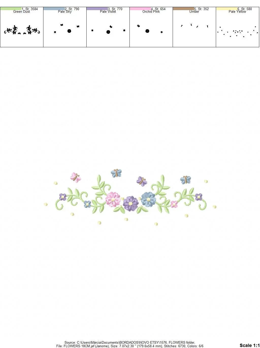 Flower Frame embroidery designs - Flower embroidery design machine embroidery pattern - Butterfly embroidery file - baby girl embroidery pes Marcia Embroidery