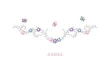 Carica l&#39;immagine nel visualizzatore di Gallery, Flower Frame embroidery designs - Delicate Flower embroidery design machine embroidery pattern - Wreath embroidery file - girl embroidery
