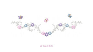 Flower Frame embroidery designs - Delicate Flower embroidery design machine embroidery pattern - Wreath embroidery file - girl embroidery