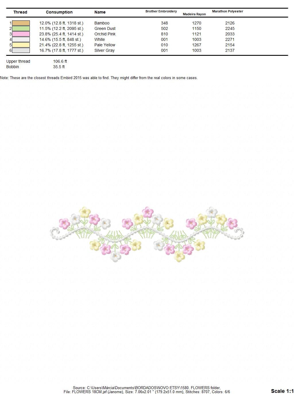Flower Frame embroidery designs - Floral Divider machine embroidery pattern - Baby girl Kitchen towel file - Instant digital download pes