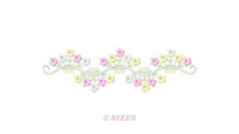 Load image into Gallery viewer, Flower Frame embroidery designs - Flower embroidery design machine embroidery pattern - Wreath embroidery file - baby girl embroidery pes
