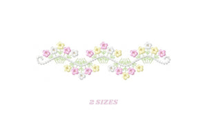 Flower Frame embroidery designs - Flower embroidery design machine embroidery pattern - Wreath embroidery file - baby girl embroidery pes