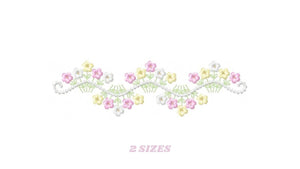 Flower Frame embroidery designs - Flower embroidery design machine embroidery pattern - Wreath embroidery file - baby girl embroidery pes