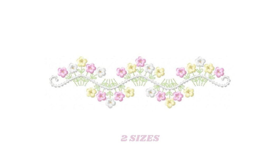 Flower Frame embroidery designs - Flower embroidery design machine embroidery pattern - Wreath embroidery file - baby girl embroidery pes