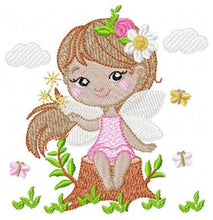 Load image into Gallery viewer, Fairy embroidery designs - Baby girl embroidery design machine embroidery pattern - Fantasy Pixie embroidery file - instant digital download
