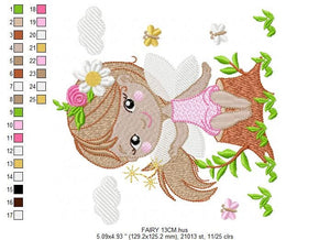 Fairy embroidery designs - Baby girl embroidery design machine embroidery pattern - Fantasy Pixie embroidery file - instant digital download