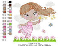 Cargar imagen en el visor de la galería, Fairy embroidery designs - Baby girl embroidery design machine embroidery pattern - Fantasy Pixie embroidery file - instant digital download
