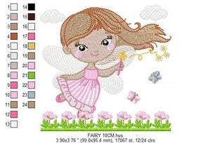 Fairy embroidery designs - Baby girl embroidery design machine embroidery pattern - Fantasy Pixie embroidery file - instant digital download