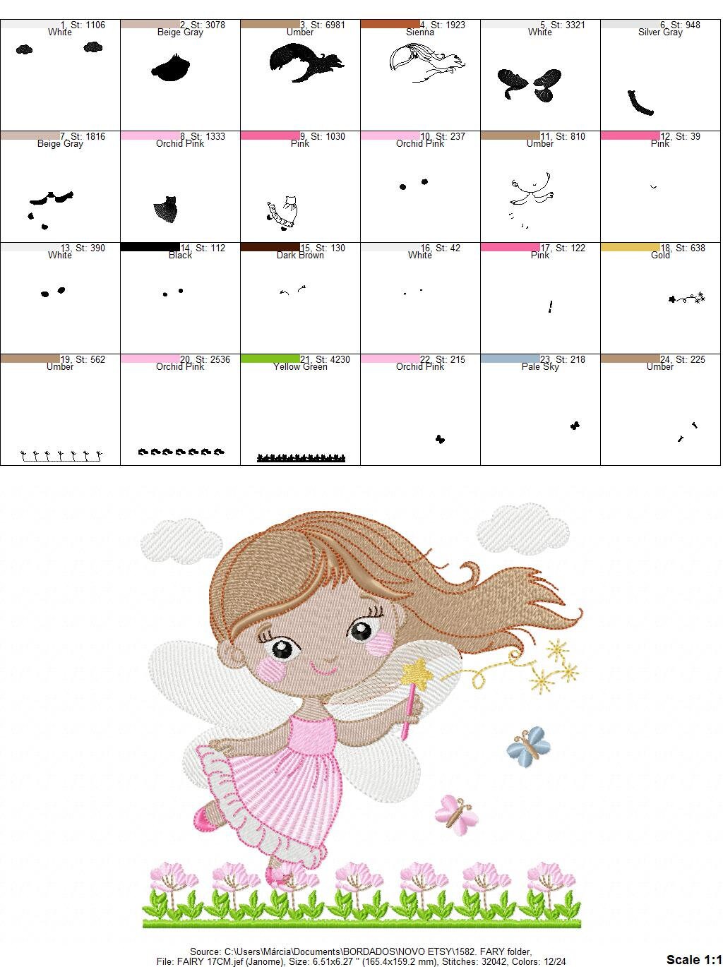 Fairy embroidery designs - Baby girl embroidery design machine embroidery pattern - Fantasy Pixie embroidery file - instant digital download