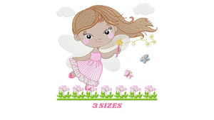 Fairy embroidery designs - Baby girl embroidery design machine embroidery pattern - Fantasy Pixie embroidery file - instant digital download