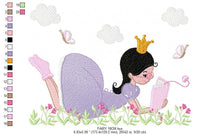 Charger l&#39;image dans la galerie, Girl embroidery designs - Princess embroidery design machine embroidery pattern - Fairy Pixie embroidery file - jef pes dst hus vip, vp3
