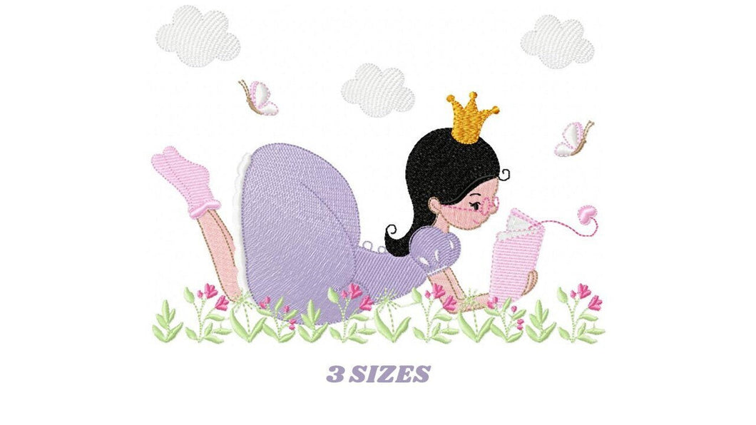 Girl embroidery designs - Princess embroidery design machine embroidery pattern - Fairy Pixie embroidery file - jef pes dst hus vip, vp3