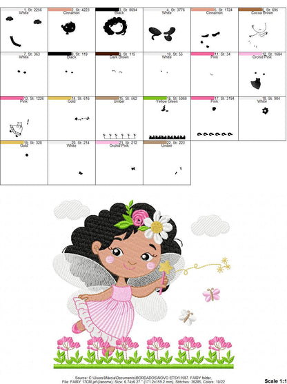 Fairy embroidery designs - Baby girl embroidery design machine embroidery pattern - Fantasy Pixie embroidery file - download jef pes dst hus Marcia Embroidery