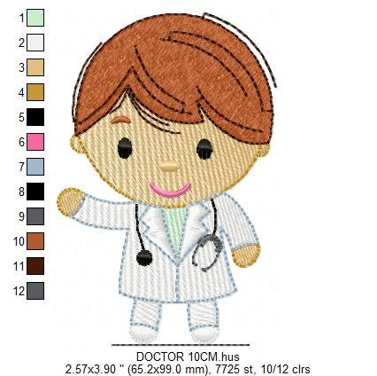 Male Doctor embroidery designs - Hospital Nurse machine embroidery pattern - Medical Health Doctor file - Instant digital download pes jef